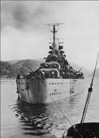 Battleship Tirpitz, Fættenfjord June,
                      1942