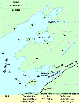 Location of the Tirpitz near Saltøy